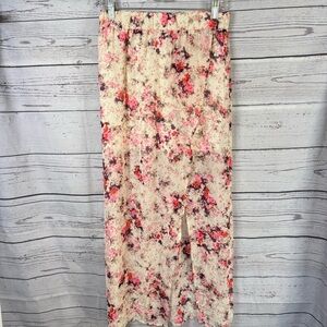 GUESS Women’s Floral Print Maxi Skirt Size M slit